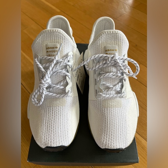 ADIDAS | NMD R1 V2 Shoes | Cloud White Gold Metallic - Womens US 5.5 - Picture 7 of 12